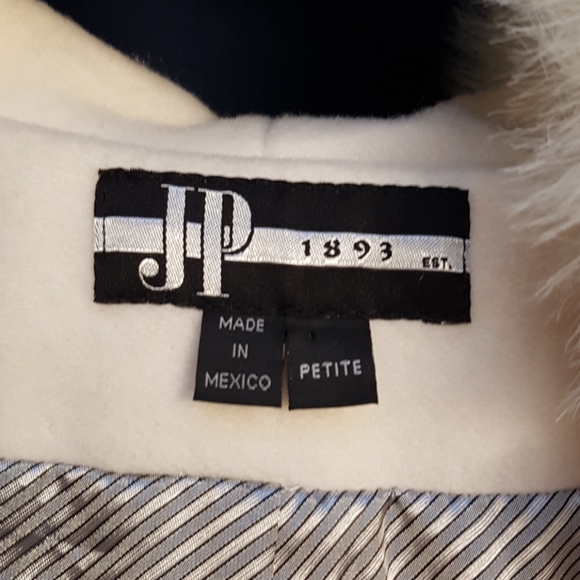 JP 1893 Off white wool blend coat 8P - Picture 6 of 8